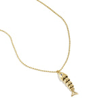 Necklace with moving fish charm