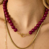 Beaded necklace with front closure - 12mm