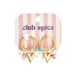 Earrings with dangling beads and heart