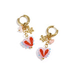 Earrings with colorful heart charms