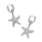Squoval earrings with starfish pendant