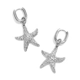 Squoval earrings with starfish pendant