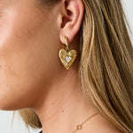 14K Gold Plated Stainless Steel Drop Earrings Heart Simple Daily Simple Series Women's jewelry