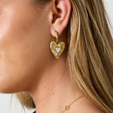 14K Gold Plated Stainless Steel Drop Earrings Heart Simple Daily Simple Series Women's jewelry