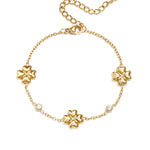 Clover bracelet with alternating stones