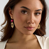 Heart earrings with statement bead