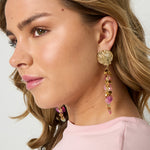 Shell earrings with hanging sequins