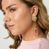 Shell earrings with hanging sequins