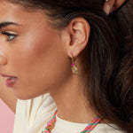 Earrings with sun charm and beads