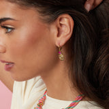 Earrings with sun charm and beads