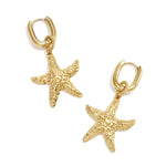 Squoval earrings with starfish pendant