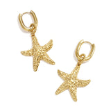 Squoval earrings with starfish pendant