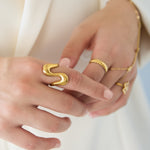 Wavy adjustable statement ring