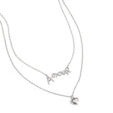 Layered necklace amour with heart