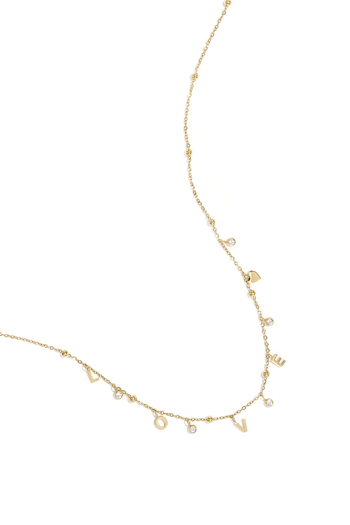 Love necklace with zirconia stones
