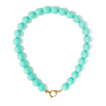 Necklace with large beads and front closure-15mm