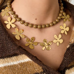 Stainless Steel Chain Necklaces Flower Casual Daily Simple Series Women's jewelry