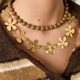 Stainless Steel Chain Necklaces Flower Casual Daily Simple Series Women's jewelry