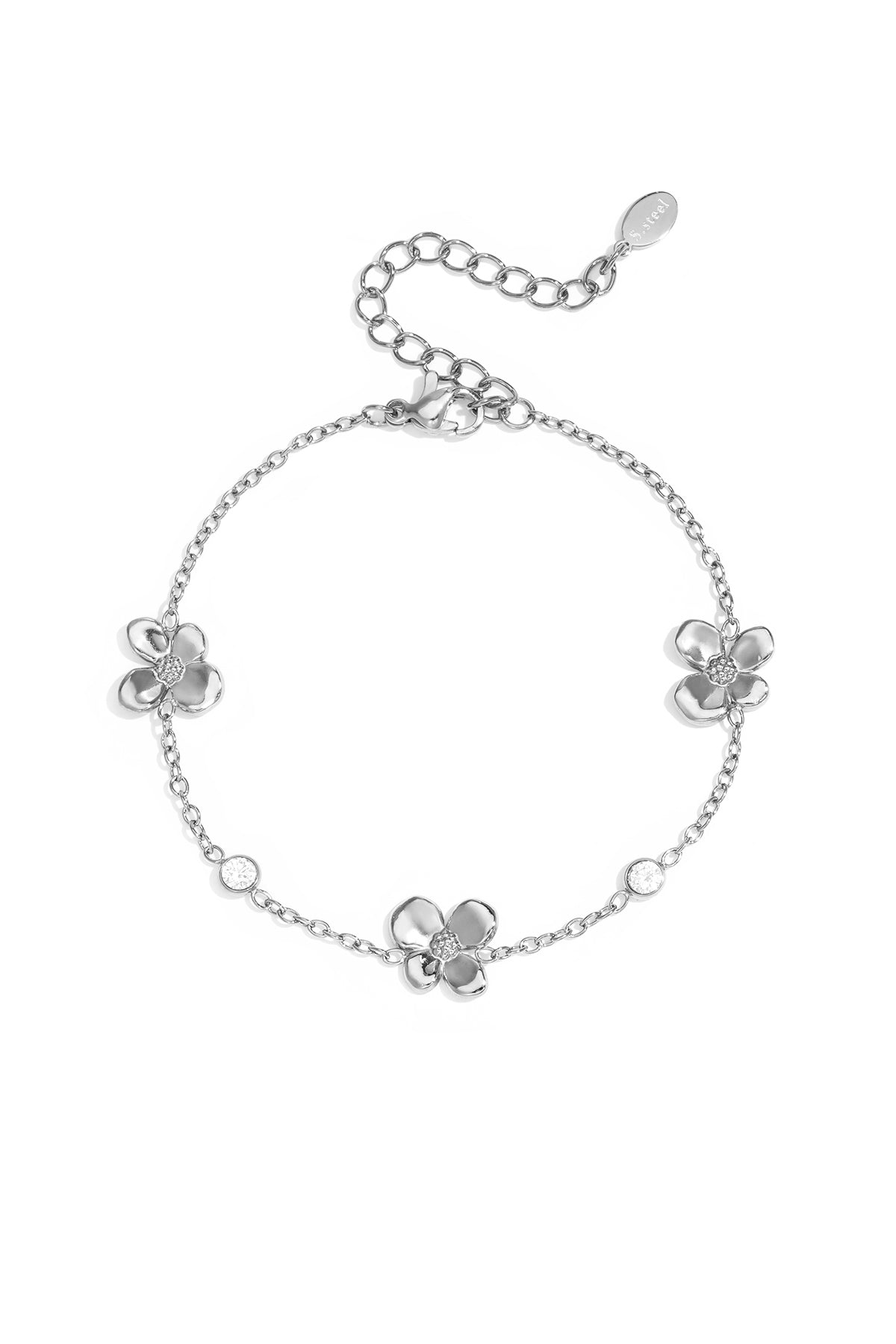 Stainless Steel Charm Bracelets Flower Simple Daily Simple Series Women's jewelry