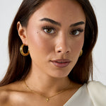 Double chunky hoop earrings