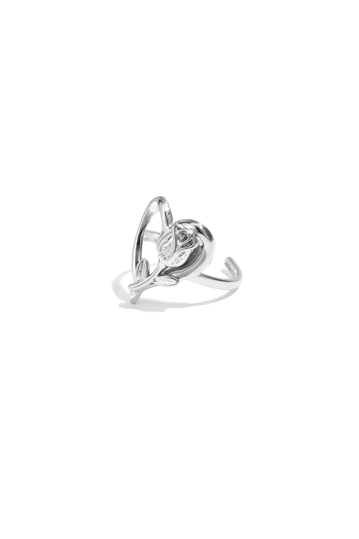 Ring with rose on heart