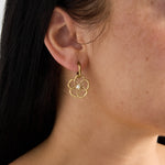 14K Gold Plated Stainless Steel Drop Earrings Flower Simple Daily Simple Series Women's jewelry