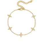Bracelet with clover motif and inlaid clovers