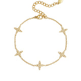 Bracelet with clover motif and inlaid clovers
