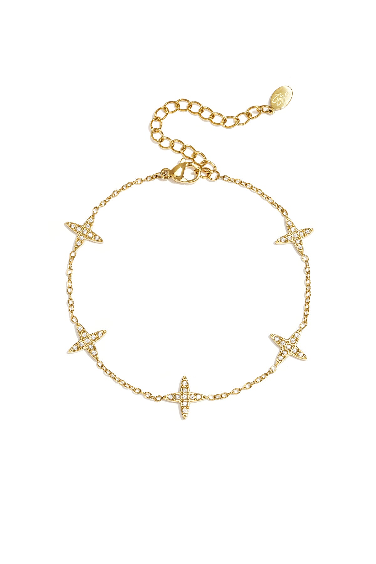 Bracelet with clover motif and inlaid clovers