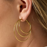 Layered plain hoop earrings