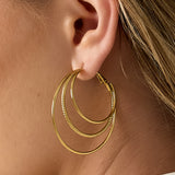 Layered plain hoop earrings