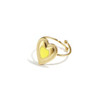 Adjustable statement ring with colored heart