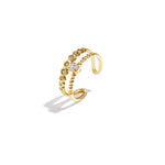 Double adjustable ring with stones