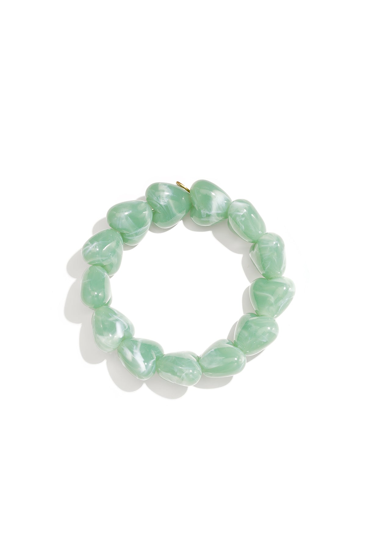 Beaded bracelet with large heart beads