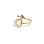 Ring with open and closed heart