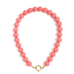Necklace with large beads and front closure-15mm