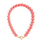 Necklace with large beads and front closure-15mm