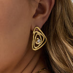 Hypnosis earrings with stone