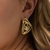 Hypnosis earrings with stone