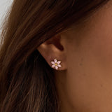 Earrings With Zircon Flower