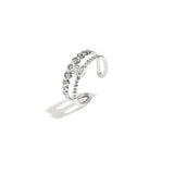 Double adjustable ring with stones