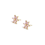 Earrings With Zircon Flower