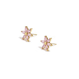 Earrings With Zircon Flower