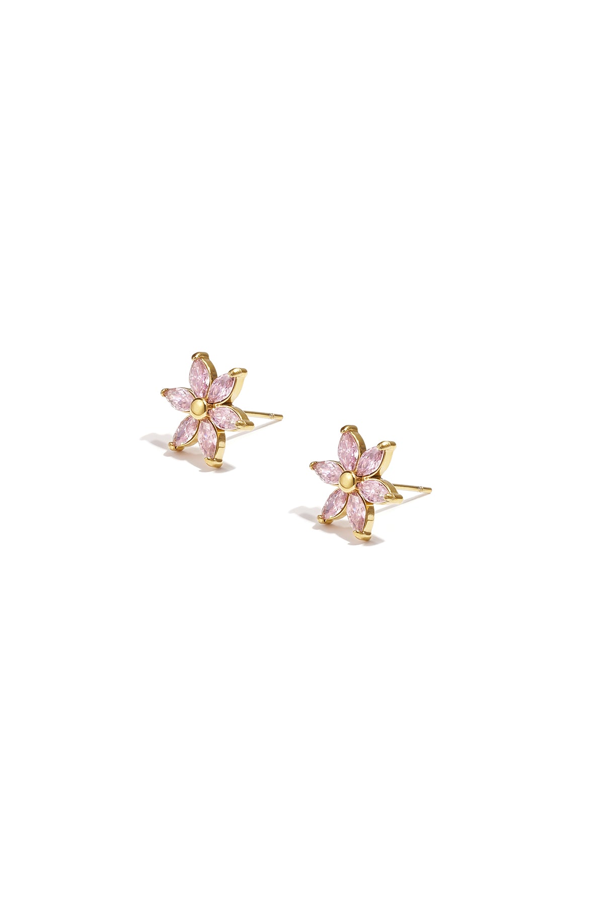 Earrings With Zircon Flower