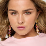 Shell earrings with hanging sequins