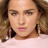 Shell earrings with hanging sequins