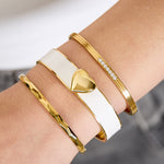 Bracelet in various colours with heart detail - 1.3 cm