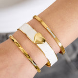 Bracelet in various colours with heart detail - 1.3 cm