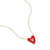 Necklace with hanging red heart
