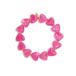 Elastic heart beaded bracelet